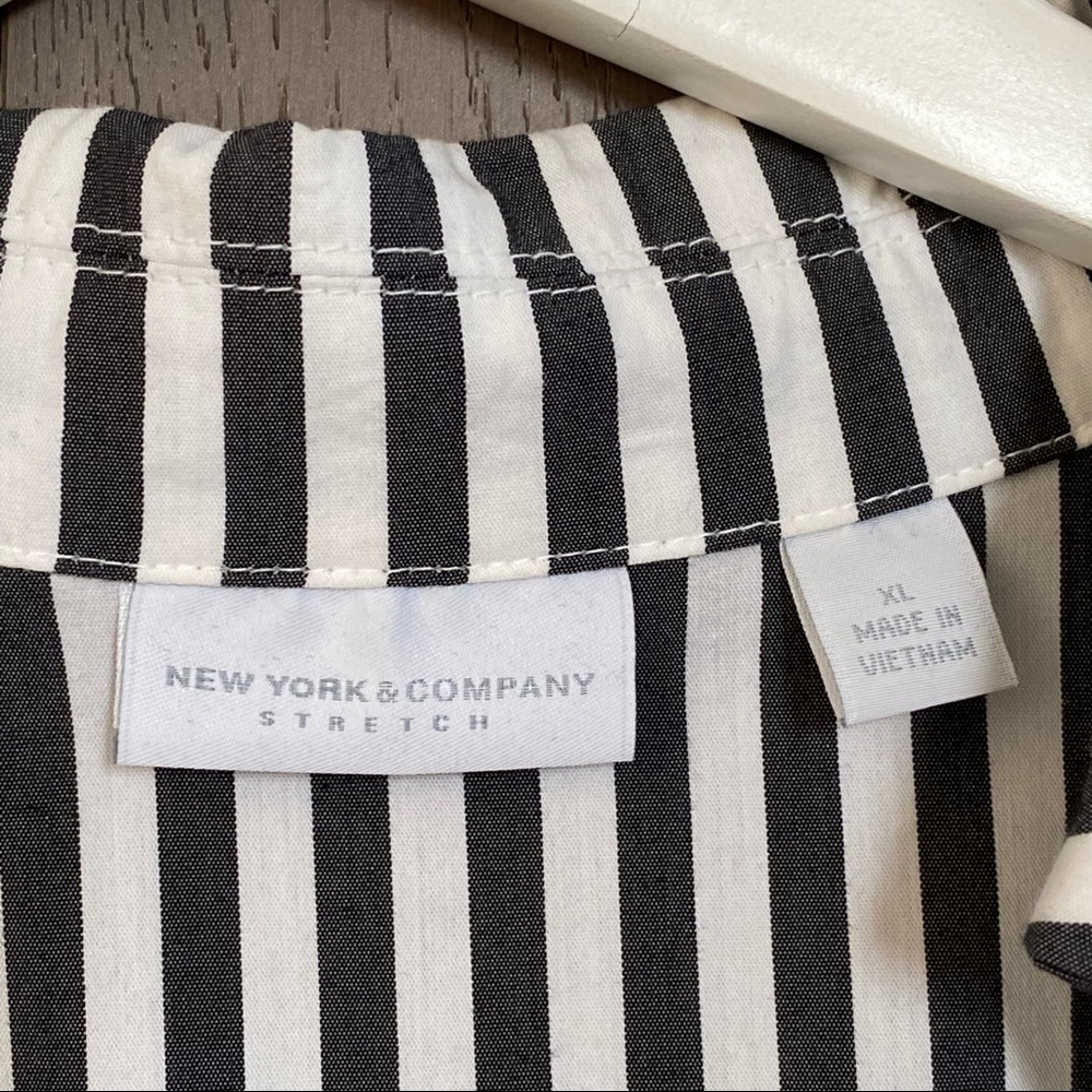 NY&Co Striped Cold Shoulder Shirt Dress - Picture 5 of 8